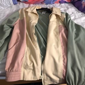 Vintage Colorblock Bomber Jacket